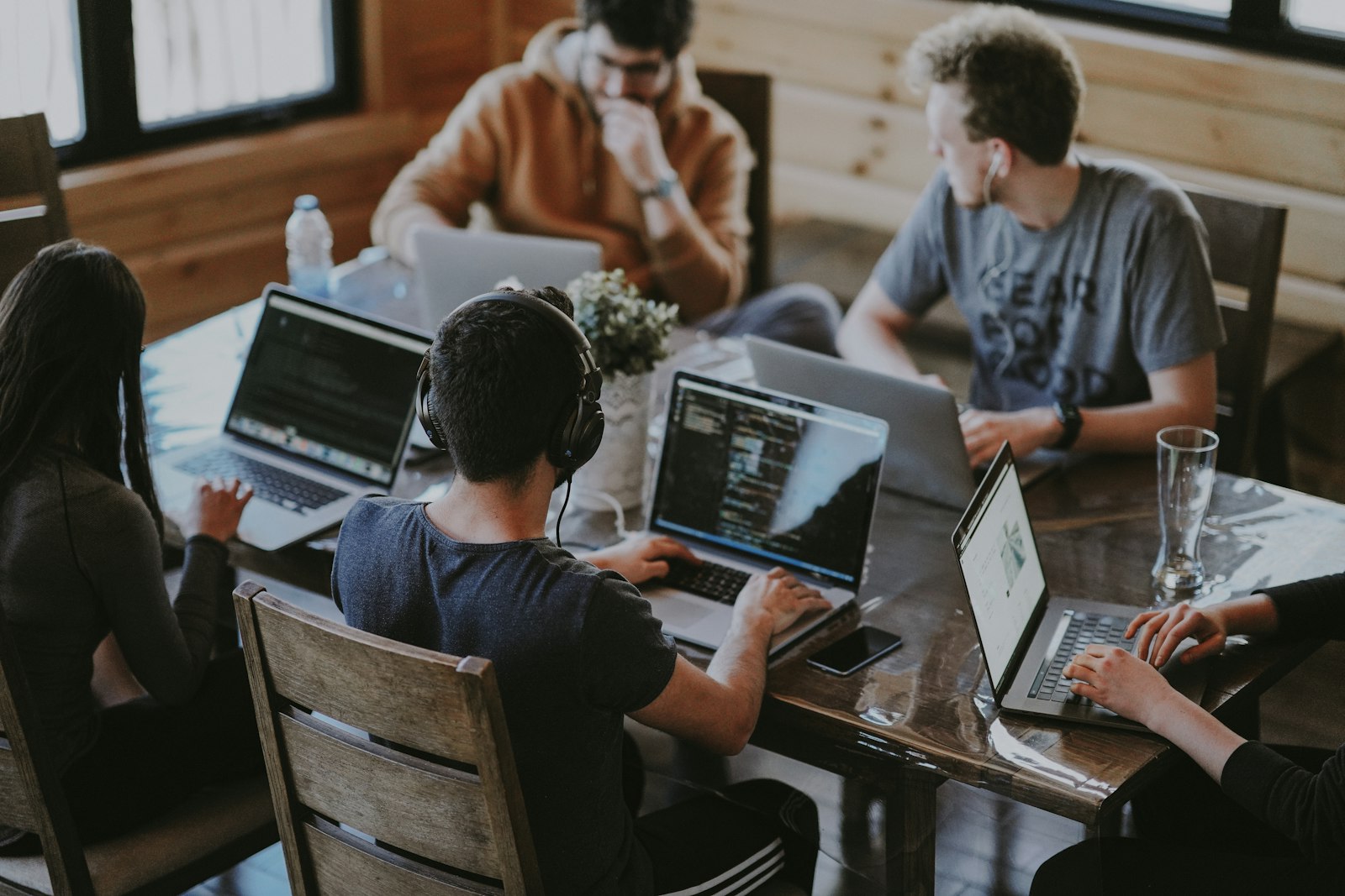 Product team collaborating around a table